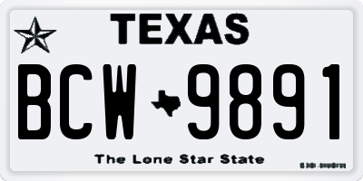 TX license plate BCW9891