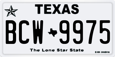 TX license plate BCW9975