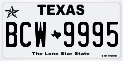 TX license plate BCW9995