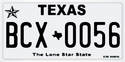 TX license plate BCX0056