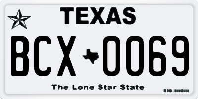 TX license plate BCX0069