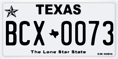 TX license plate BCX0073