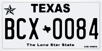 TX license plate BCX0084