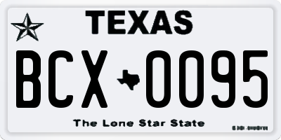 TX license plate BCX0095