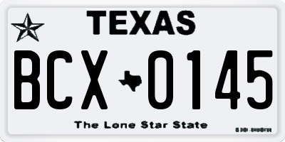 TX license plate BCX0145