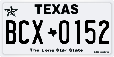 TX license plate BCX0152