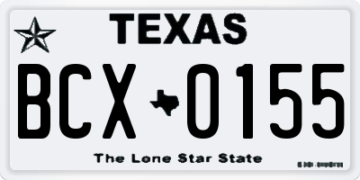 TX license plate BCX0155