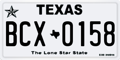 TX license plate BCX0158