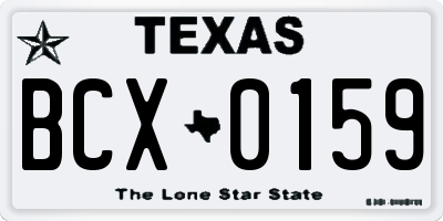 TX license plate BCX0159