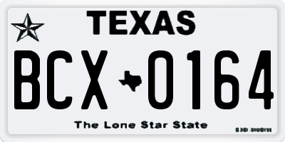 TX license plate BCX0164