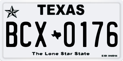 TX license plate BCX0176