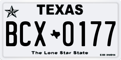 TX license plate BCX0177
