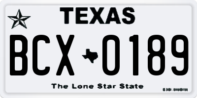 TX license plate BCX0189