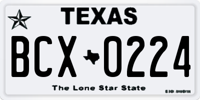 TX license plate BCX0224