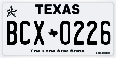 TX license plate BCX0226