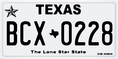 TX license plate BCX0228