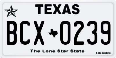 TX license plate BCX0239