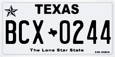 TX license plate BCX0244