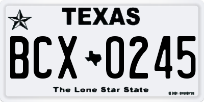 TX license plate BCX0245