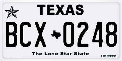 TX license plate BCX0248