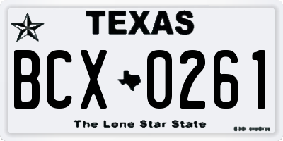 TX license plate BCX0261