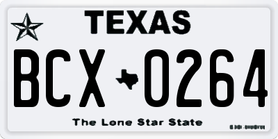 TX license plate BCX0264
