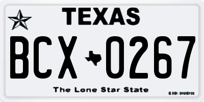 TX license plate BCX0267