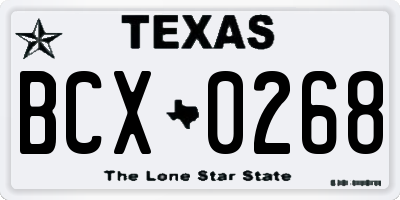 TX license plate BCX0268