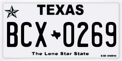 TX license plate BCX0269