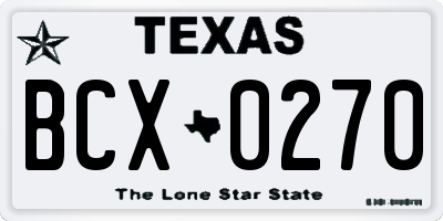 TX license plate BCX0270