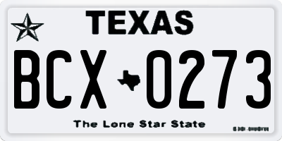 TX license plate BCX0273