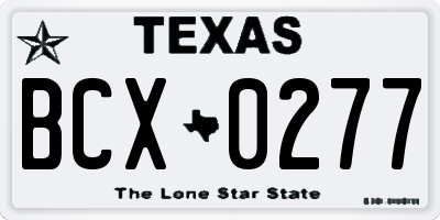 TX license plate BCX0277