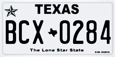 TX license plate BCX0284