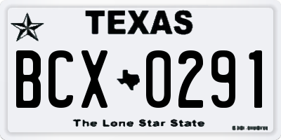 TX license plate BCX0291