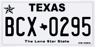 TX license plate BCX0295
