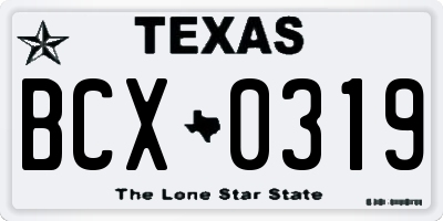 TX license plate BCX0319
