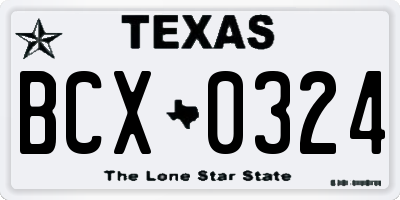 TX license plate BCX0324