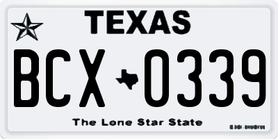 TX license plate BCX0339