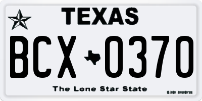 TX license plate BCX0370