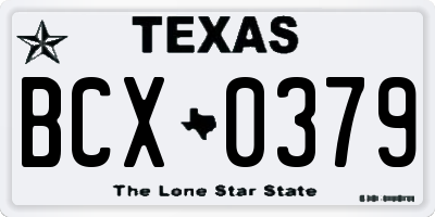 TX license plate BCX0379
