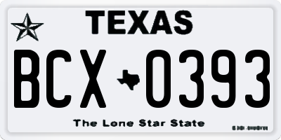 TX license plate BCX0393