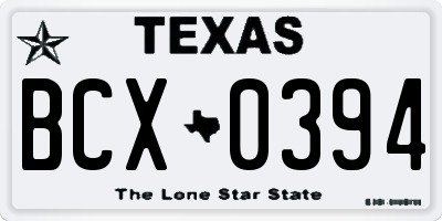 TX license plate BCX0394