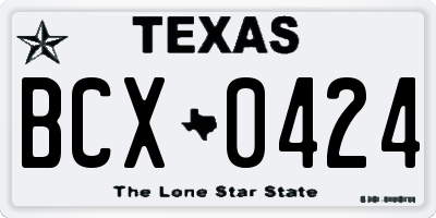 TX license plate BCX0424