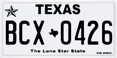 TX license plate BCX0426