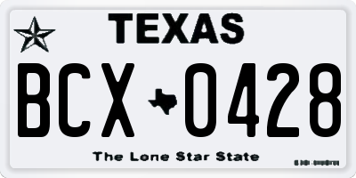TX license plate BCX0428