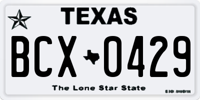TX license plate BCX0429