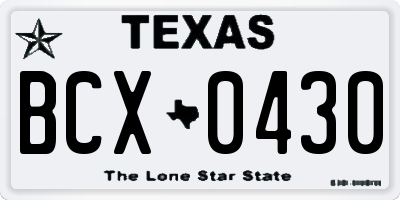 TX license plate BCX0430