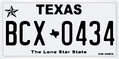 TX license plate BCX0434