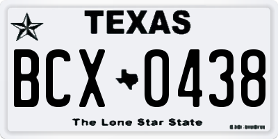 TX license plate BCX0438