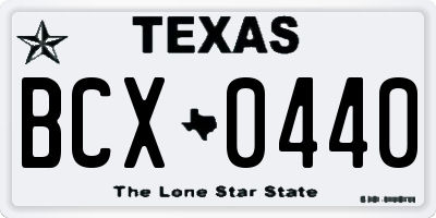 TX license plate BCX0440